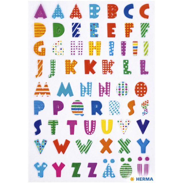 HERMA - Etiket 6291 kleurrijke letters stone | 10 stuks