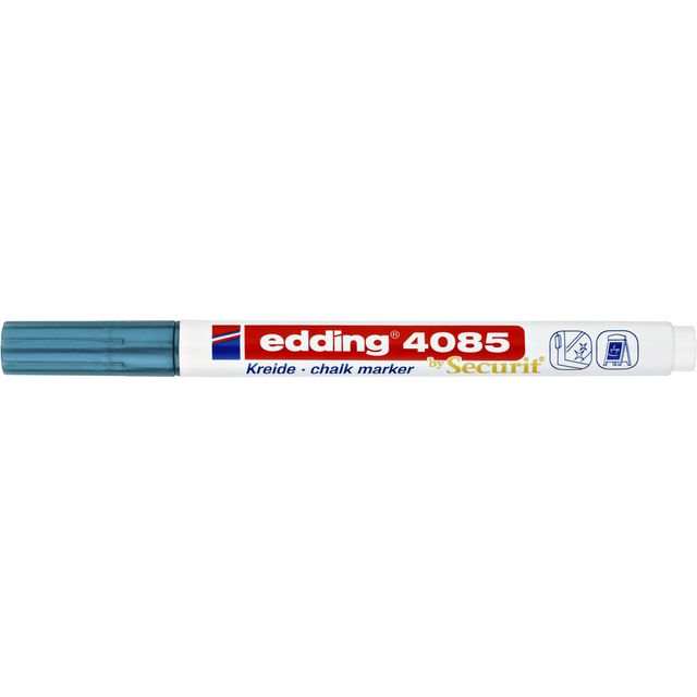 Edding - Marqueur à craie 4085 par rond 1-2mm bleu métallisé | 10 pièces