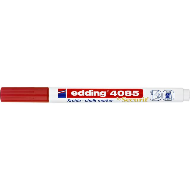 Edding - Marqueur à craie 4085 par rond 1-2mm rouge | 10 pièces