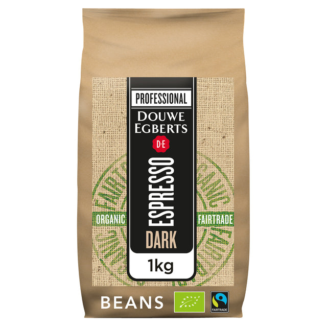 Douwe Egberts - Café expresso en grains foncé bio équitable | 6 pièces