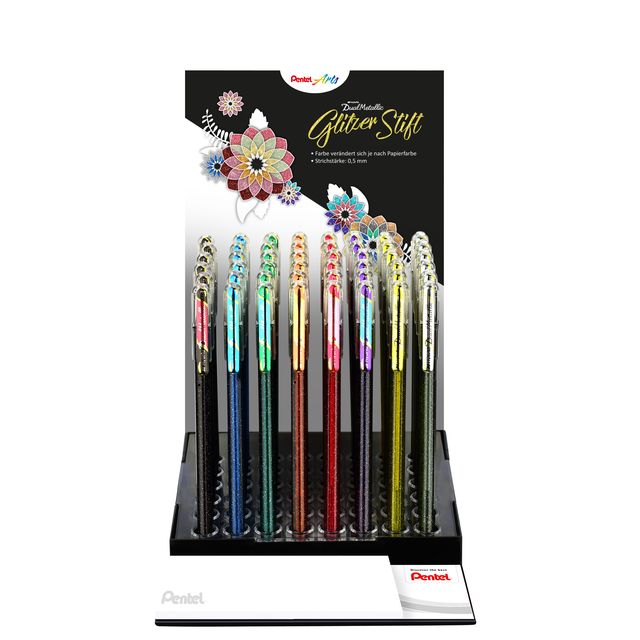 Pentel - Gelschrijver k110 dual m metallic 48st ass