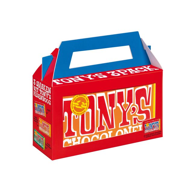 Tony's Chocolonely - Chocolat Rainbowpack Classic 3 barres de 180gr