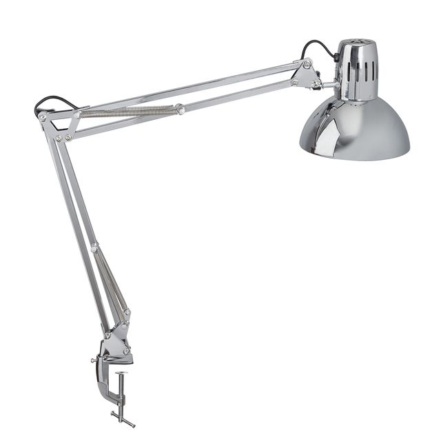 MAUL - Lampe de bureau d'étude avec pince de table chromée excl. Lampe LED