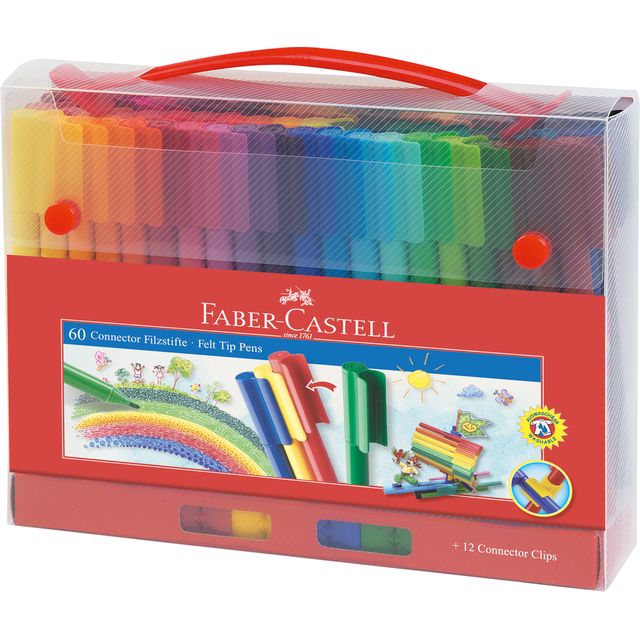 Faber Castell - Marqueurs de couleur Faber-Castell Connector assortiment coffret de 60 pièces