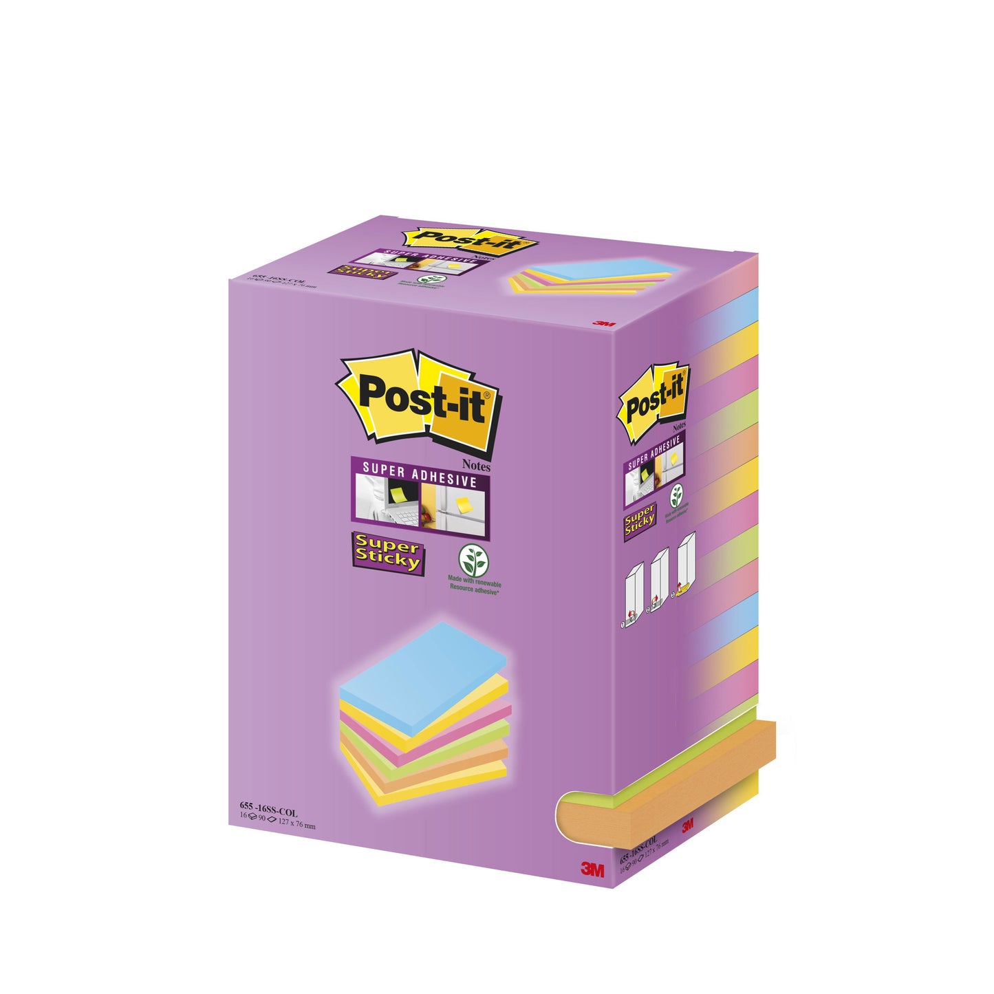 Post-it - Bloc mémo 655 127x76mm assortis | 300 pièces