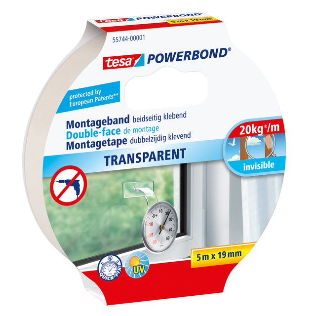 Tesa - Montagee ® Powerbond double face 5mx19mm transparent