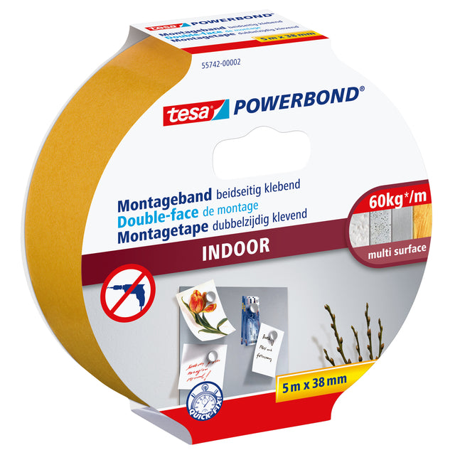 Tesa - Montagee indoor dubbelz klevend 5mx38mm wt