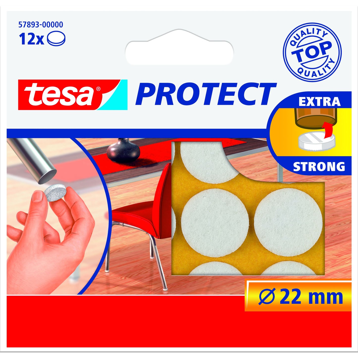 Tesa - Beschermvilt anti-kras ø22mm wit 12st