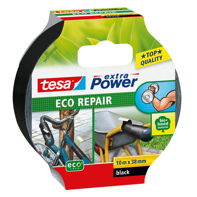 Tesa - Repaire® extra Power ECO 10mx38mm schwarz | 8 Stück