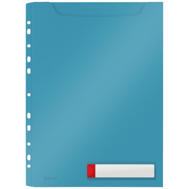 Leitz - Dossier d'insertion modèle U Cosy harmonica A4 avec bande de perforation PP bleu | 12 pièces