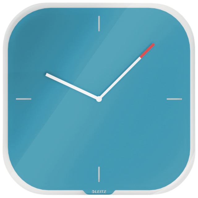 Leitz - Horloge murale Cosy verre bleu