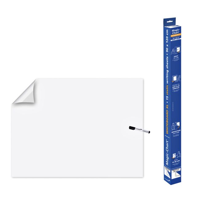 Legamaster - Magic-Chart Whiteboard XL 90x120cm weiß 15 Blatt | 4 Stück