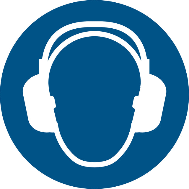 Djois - Panneau Icône Protection auditive obligatoire Ø200mm bleu