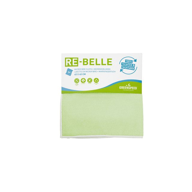 Greenspeed - Chiffon microfibre Re-belle 40x40cm vert 5 pièces