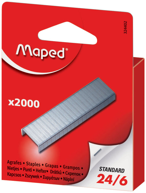 Maped Office – Heftklammern 24/6, Schachtel mit 2.000 Heftklammern