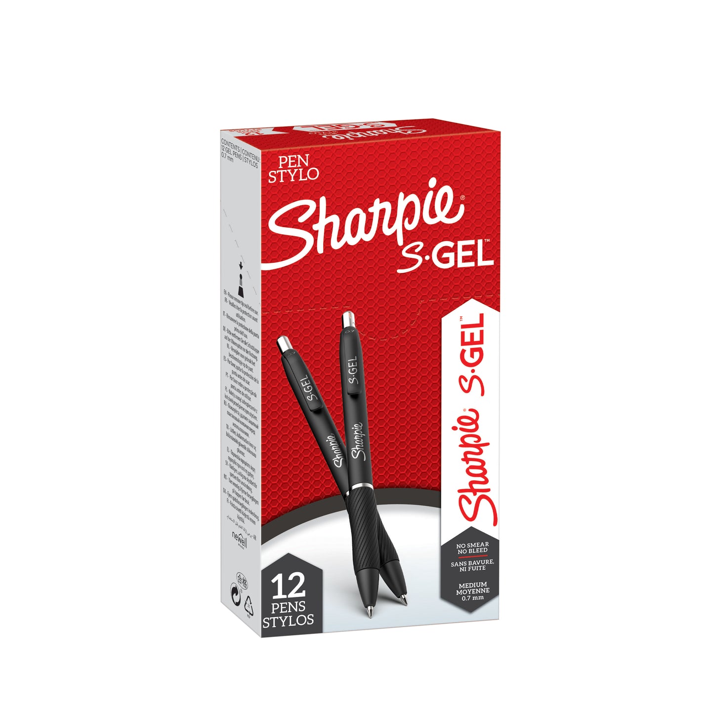 Sharpie - Gel Writer, c'est-à-dire S-gel moyen noir | 12 pièces