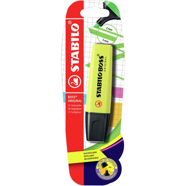 Stabilo - Markeerstift BOSS Original 70/24 geel blister à 1 stuk | 10 stuks