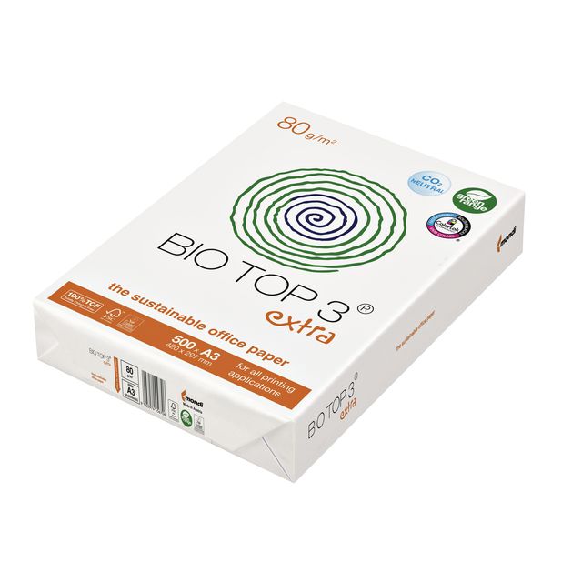 Biotop - Papier copie 3 A3 80gr naturel 500 feuilles | 5 pièces