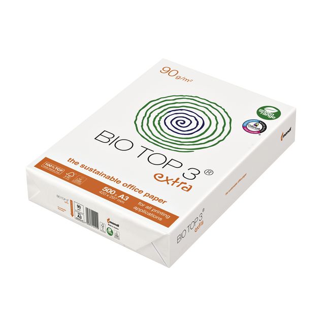 Biotop - Kopierpapier 3 A3 90gr natur 500 Blatt | 5 Stück