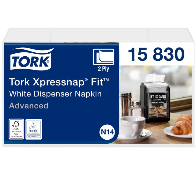 Tork - Serviette N14 Xpressnap Fit Advanced multiplis 2 couches 213x165mm 720 feuilles blanc 15830