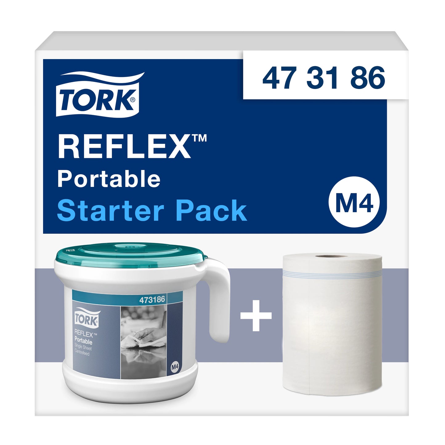 Tork - Reinigingsdoekdispenser M4 Reflex Performance dispenserdoos tpakket wit 473186