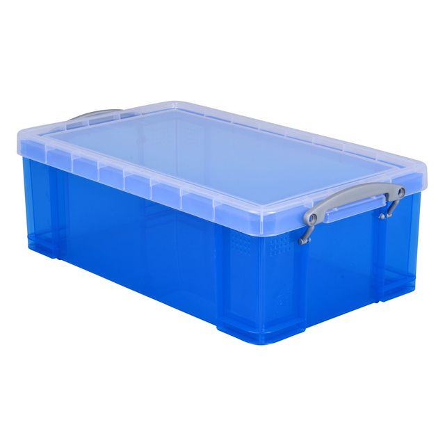 Really Useful - Boîte de rangement 12 litres 465x270x150mm transparent bleu