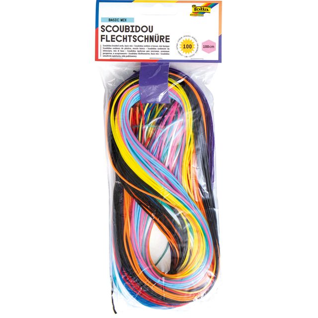 Folia Paper - Cordes Scoubidoo Folia 100cm 100 pièces couleurs assorties | 20 pièces
