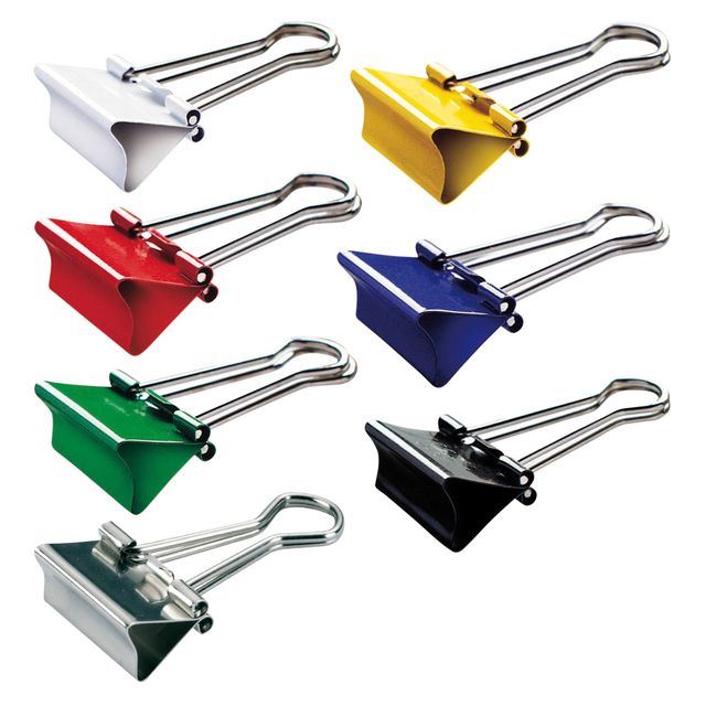 MAUL - Pince à papier 215 rabattable 19mm capacité 7mm assorti 12 pièces