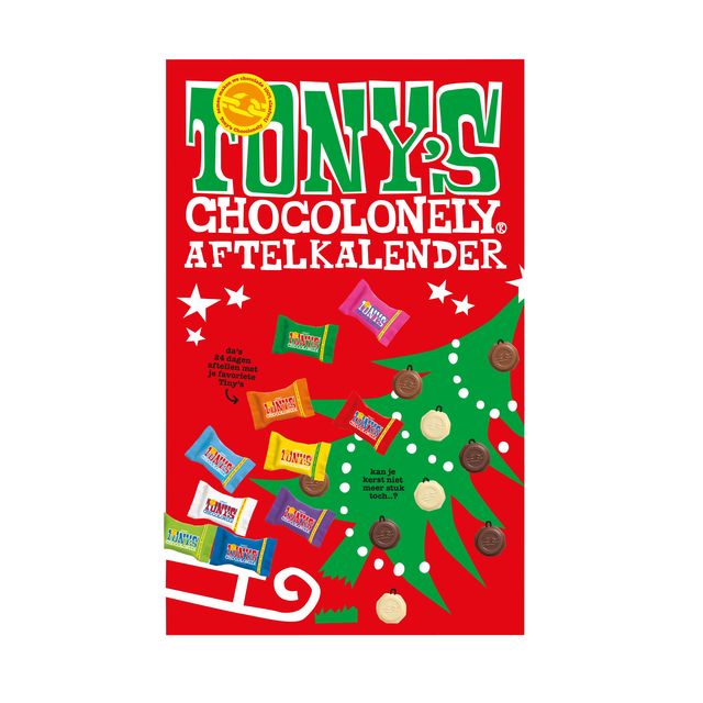 Tony's Chocolonely - Schokoladen-Weihnachtskalender Big Tiny 225gr sortiert | 12 Stück