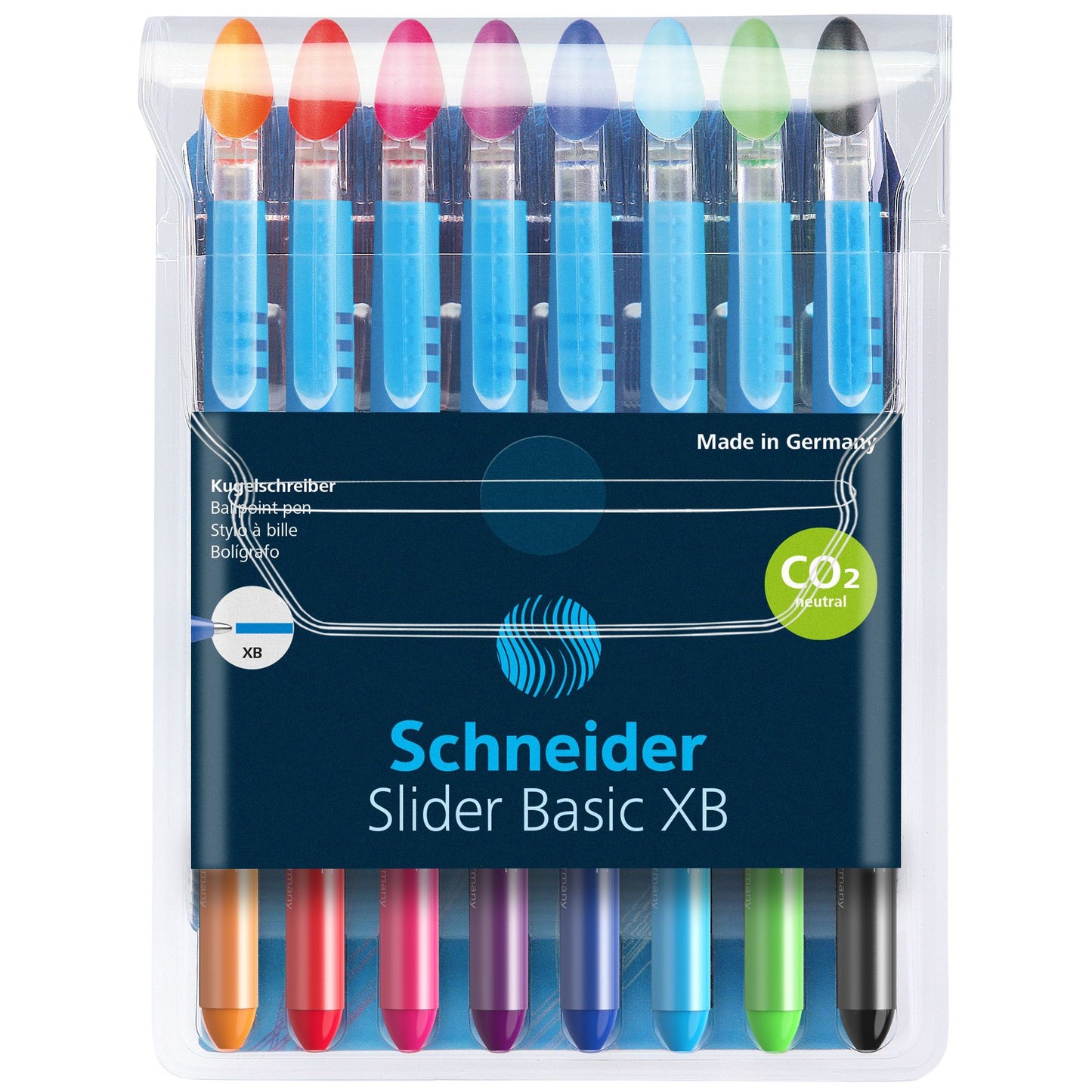 Schneider - Stylo roller Slider Basic Colors étui extra large de 8 pièces