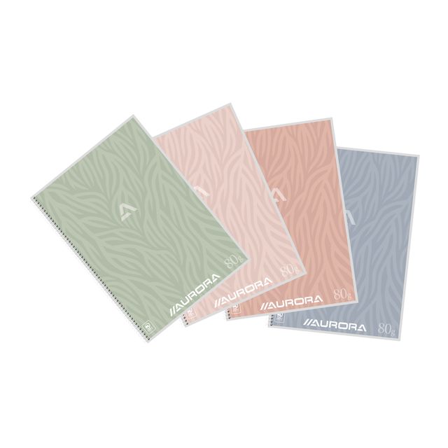 Aurora - Schrift a4 lijn 120pag 80gr assorti | 10 stuks