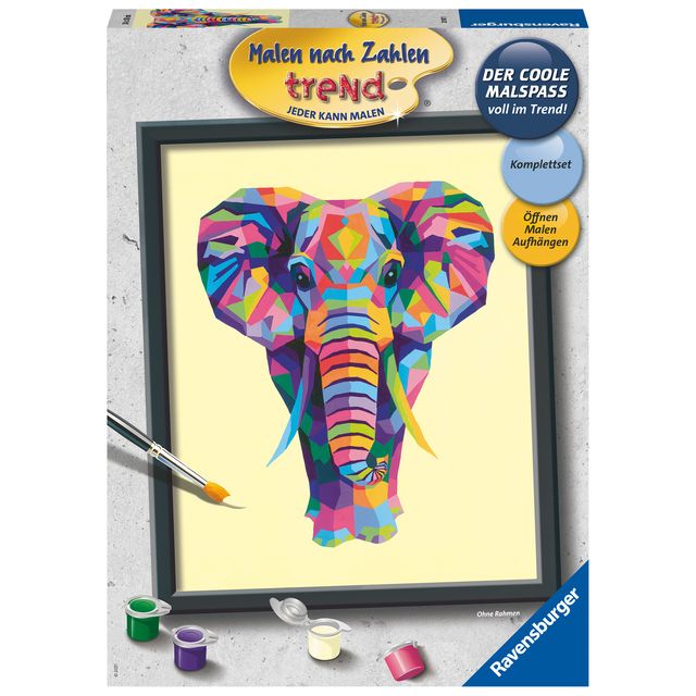 Ravensburger - Peinture par numéros Éléphant coloré