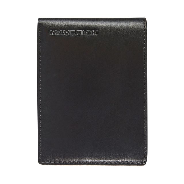 Maverick - Portefeuille All Black avec compartiment à monnaie RFID cuir noir