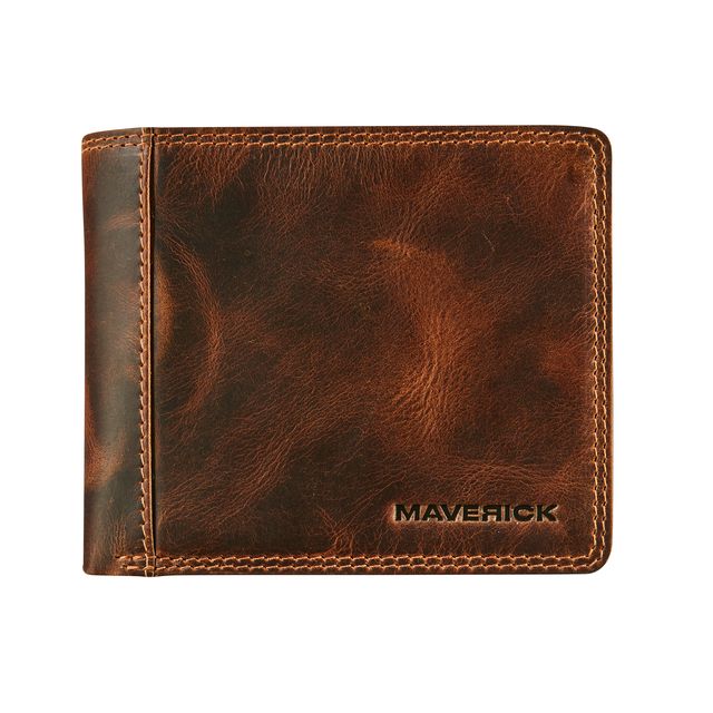 Maverick - Portemonee The Original met kleingeldvak RFID leer bruin