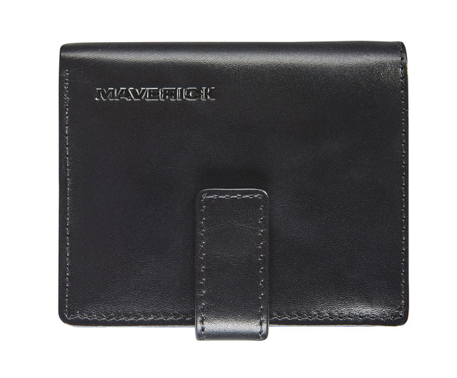 Maverick - Kartenhalter All Black kompaktes RFID-Leder schwarz