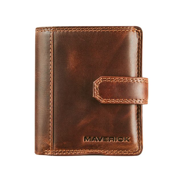 Maverick - Porte-cartes The Original compact RFID cuir marron