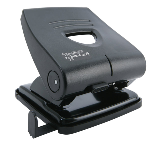 Rapesco - Locher Germ-Savvy Heavy Duty 827-P antibakteriell 2-Loch schwarz