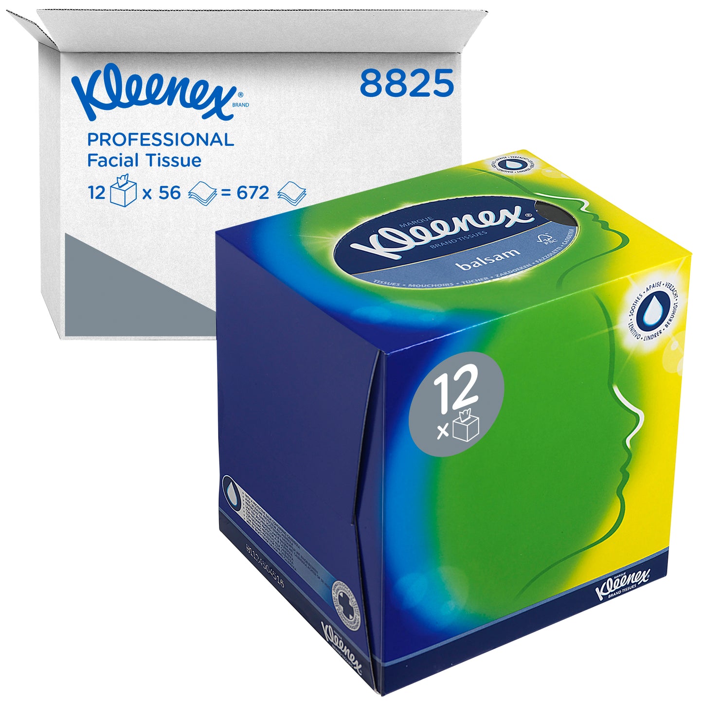 Kleenex - Mouchoirs cube 3 couches 56 feuilles blanc 8825