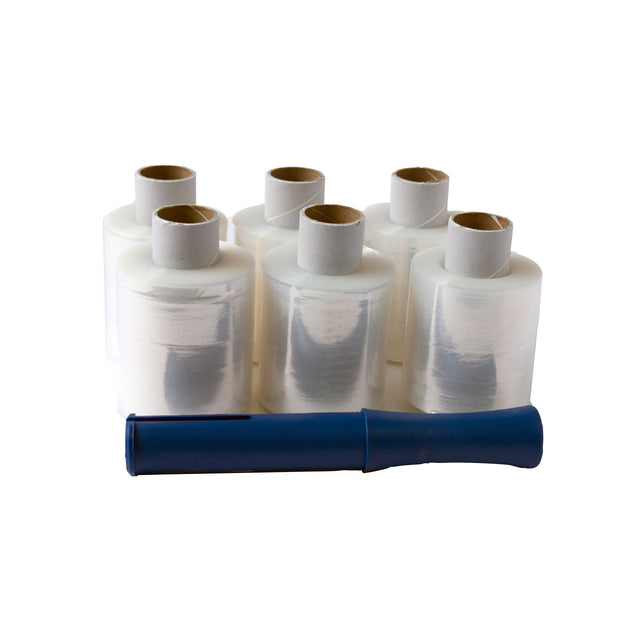 IEZZY - Verpackungsfolie 100mmx250m mit Spender 6 Rollen | 4 Stück