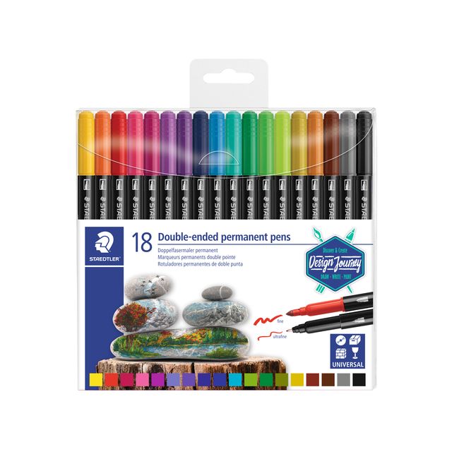 Staedtler - Viltstift Design Journey permanent dubbele punt 18 kleuren