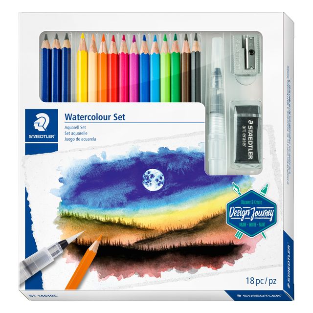 Staedtler - Aquarelle crayon de couleur Design Journey 18 pièces