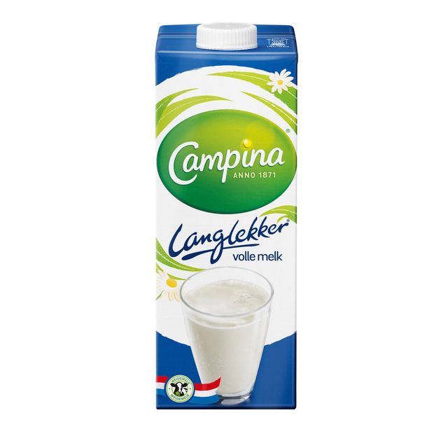 Campina - langlekker volle melk pak 1ltr | 12 stuks