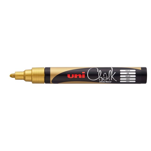 Uni-Ball - Kreidemarker Kreide rund 1,8-2,5mm gold | 6 Stück