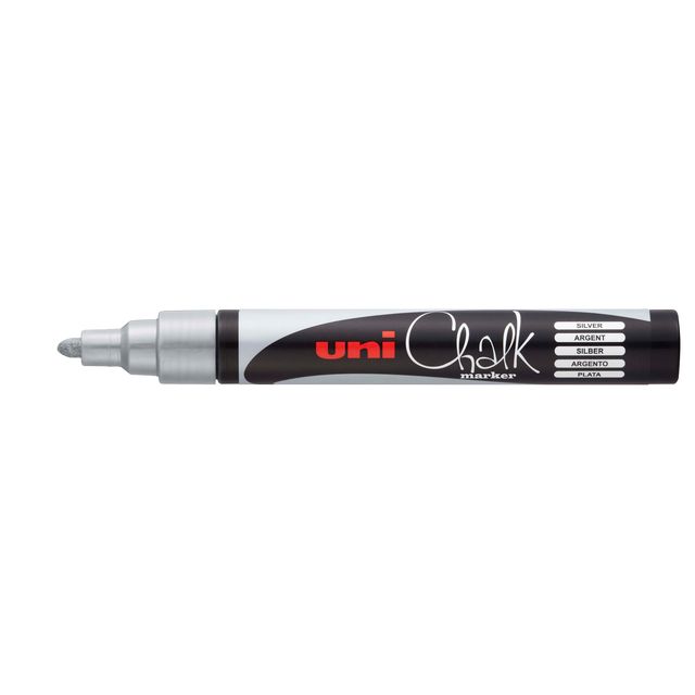 Uni-Ball - Kreidemarker Kreide rund 1,8-2,5mm silber | 6 Stück