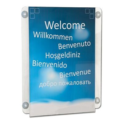 Klika - Acryl u-houder A3 vertikaal zuignappen