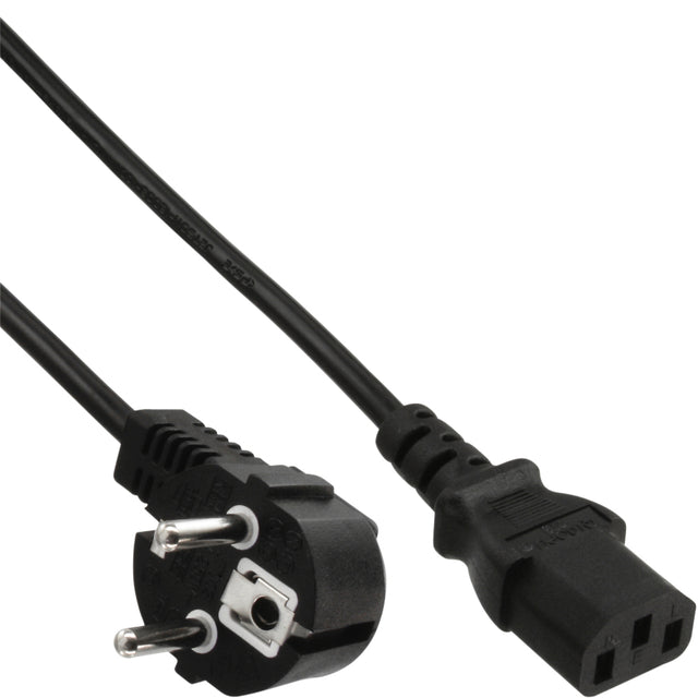InLine - Kabel STREAM C13 gerade CEE7/7 abgewinkelt 1,8 Meter schwarz