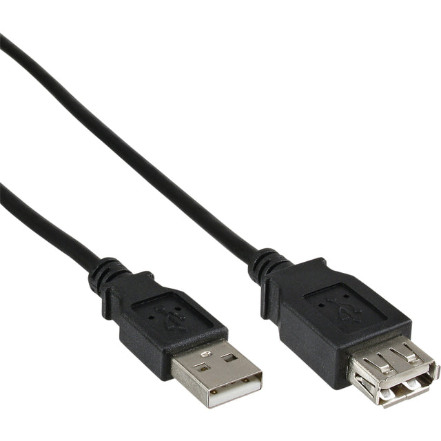 InLine - Kabel verlengkabel USB-A 2.0 M/V 1,8 meter zwart