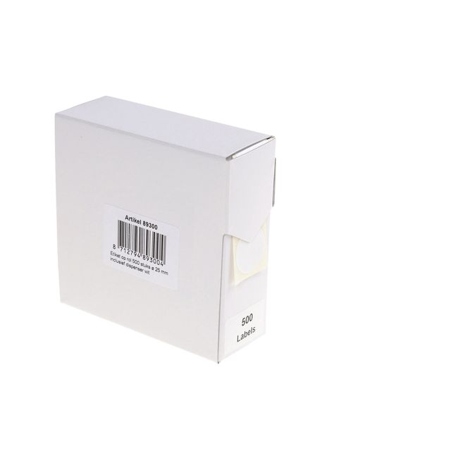Rillprint - Etiket 25mm 500st op rol wit