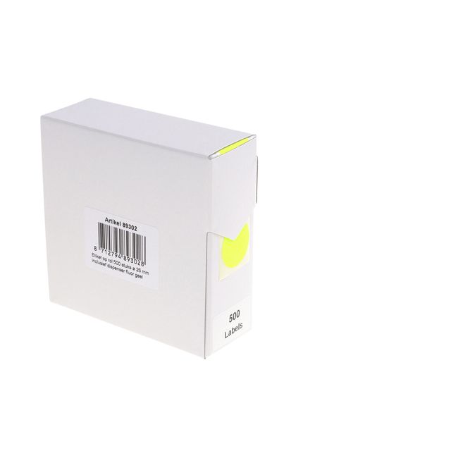 Rillprint - Etiquette 25mm 500 pcs en rouleau jaune fluo