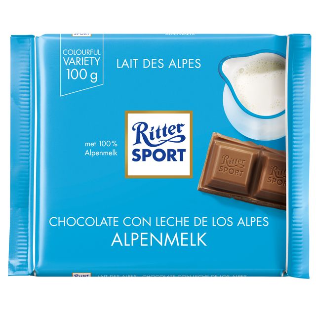 Ritter Sport - Schokoladen-Alpenmilch 100gr | 12 Stück